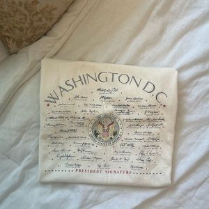 Vintage 90s Washington D.C. Tourist Souvenir T-Shirt president signature